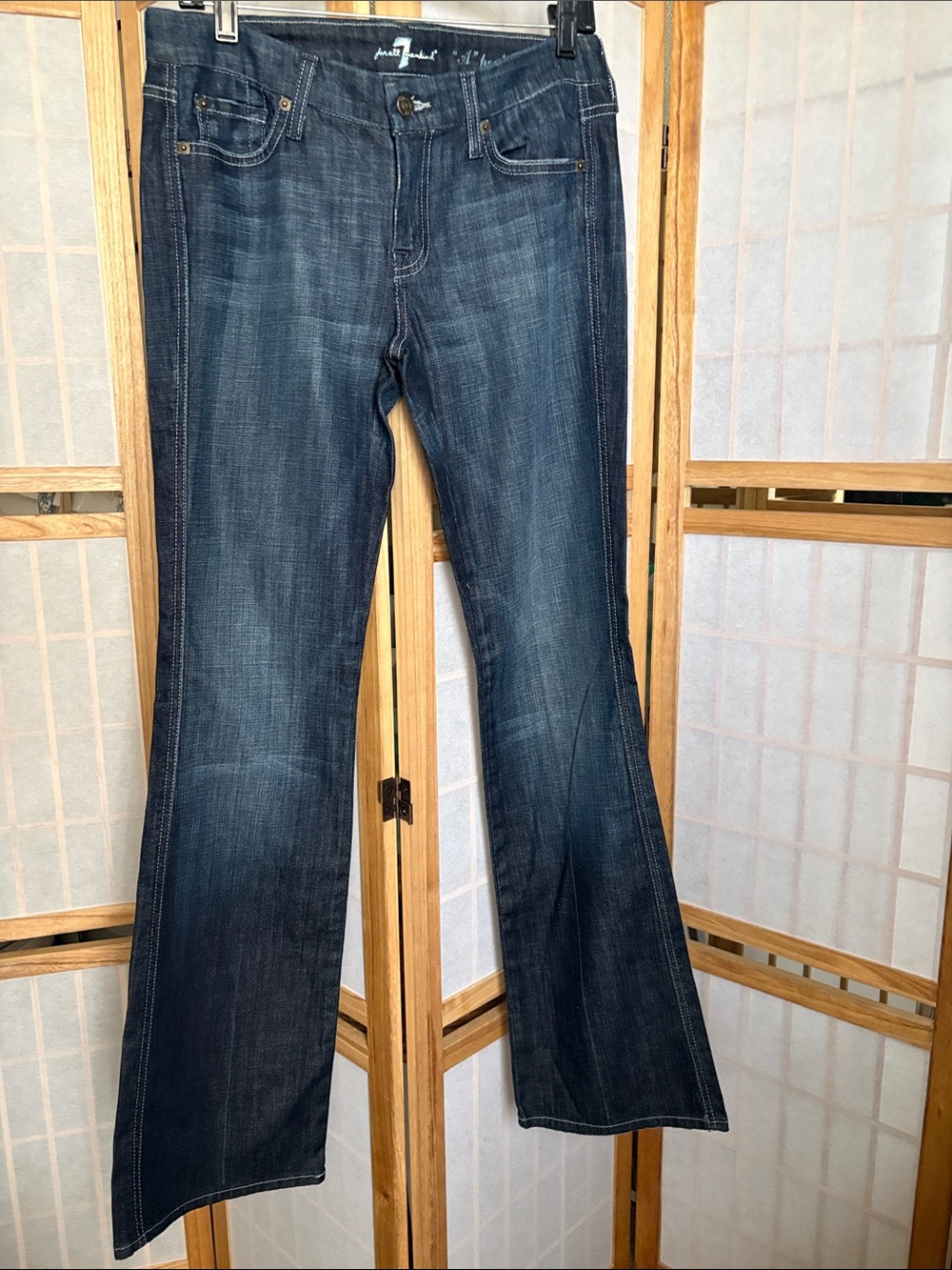 7 For All Mankind Dark Blue Flare Jeans Size 29